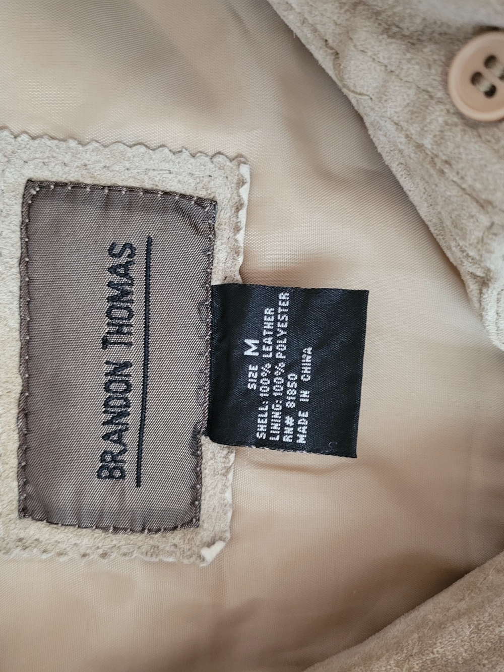 Brandon Thomas Tan Suede Leather Jacket Coat Button Up Shacket Women’s Size M - Picture 8 of 9
